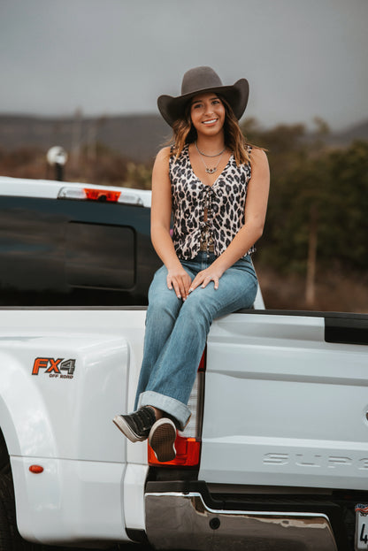 Cowgirl Cheetah Tie back