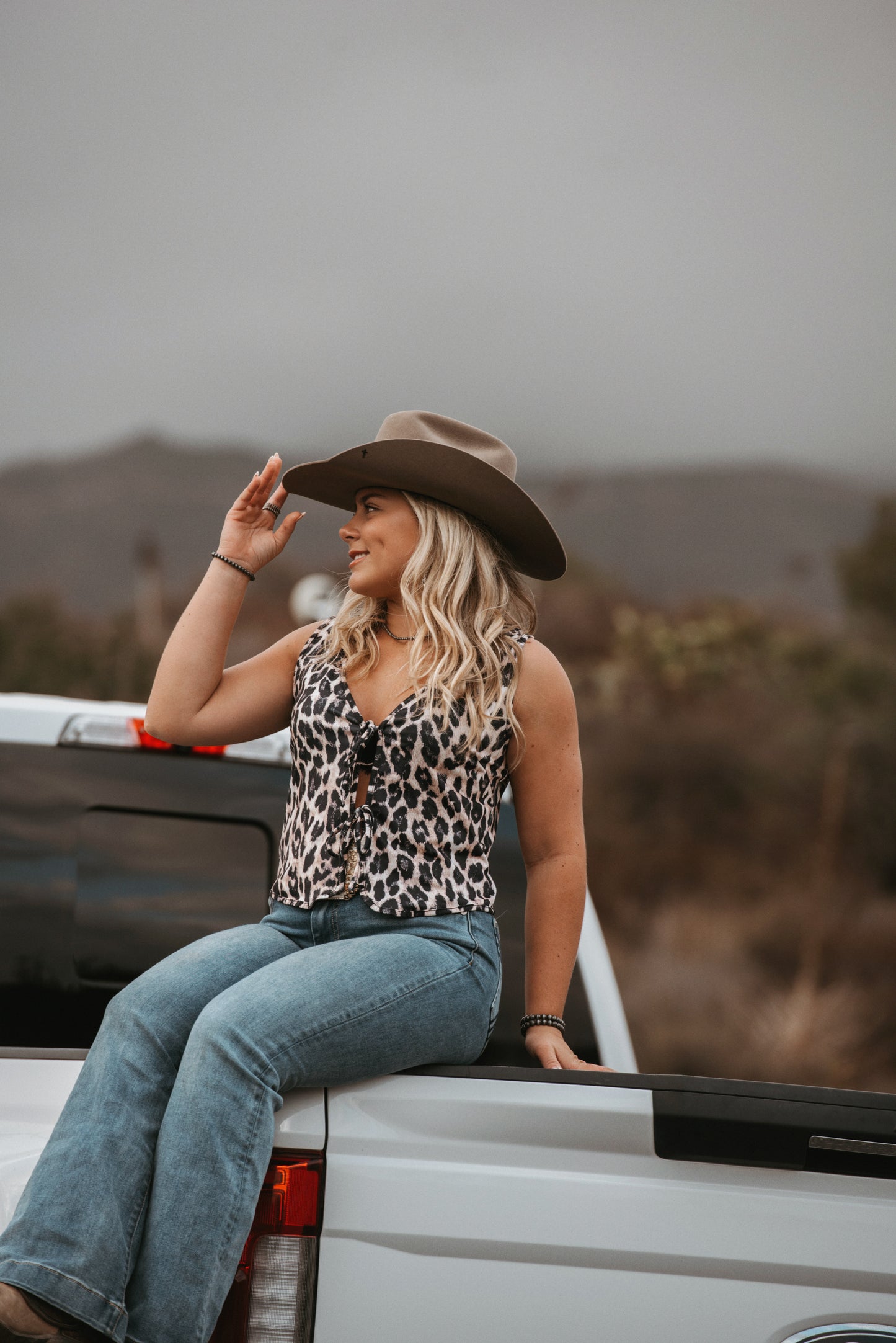 Cowgirl Cheetah Tie back