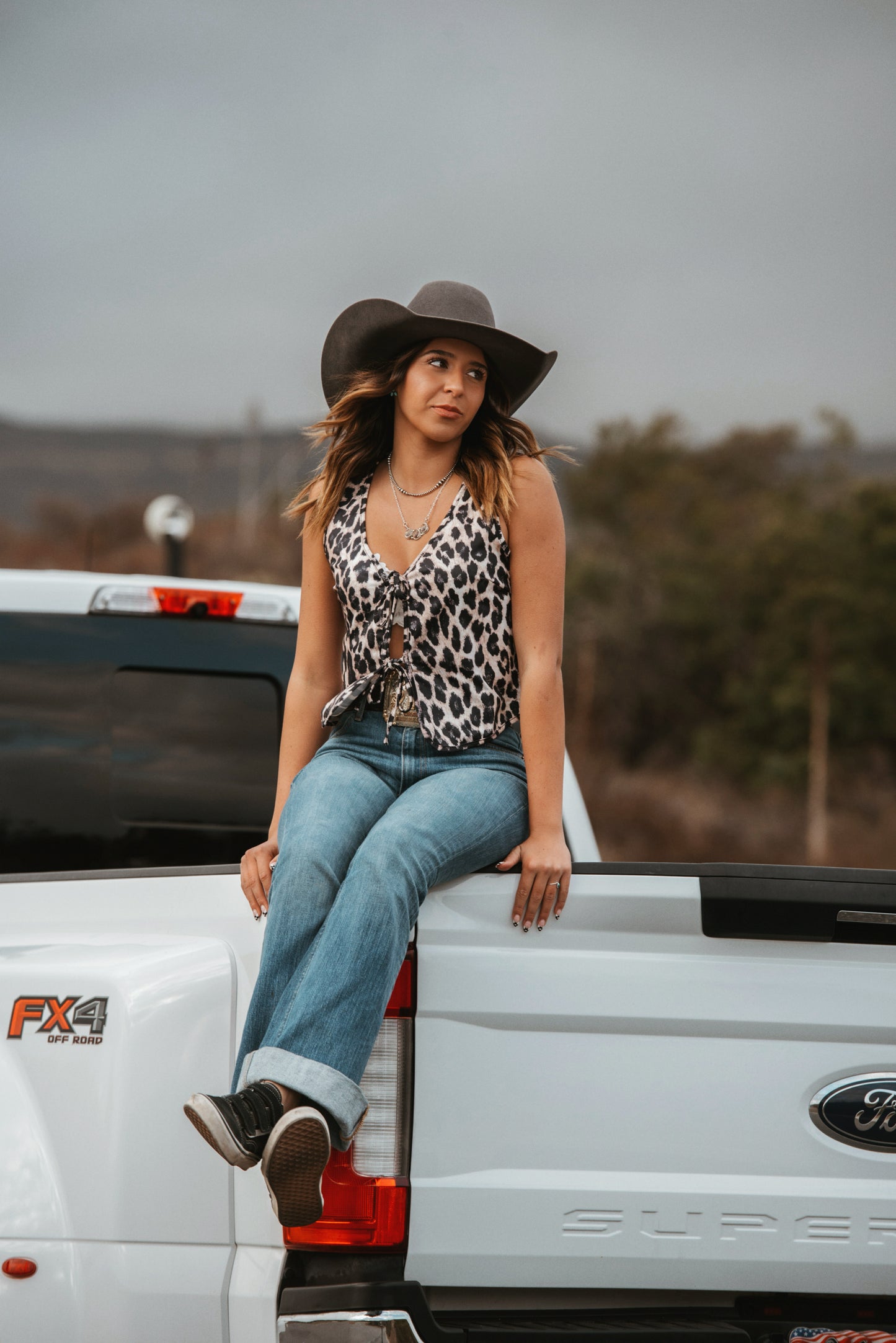 Cowgirl Cheetah Tie back